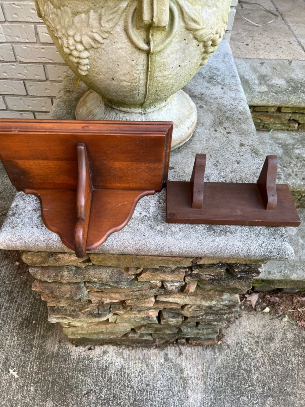 Antique vintage Wood Wall Shelf Set of 2